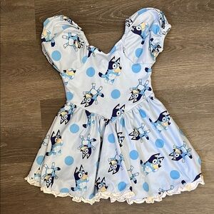 Bluey Polka Dot Cartoon Dress